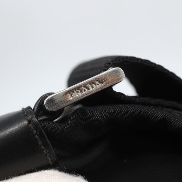 PRADA Shoulder Bag Nylon Black Silver Auth fm4979
