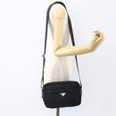 PRADA Shoulder Bag Nylon Black Silver Auth fm4979-26