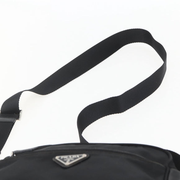 PRADA Shoulder Bag Nylon Black Silver Auth fm4979