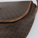 CELINE Macadam Canvas Shoulder Bag PVC Leather Brown Gold Auth fm4980-9