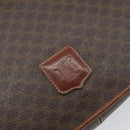 CELINE Macadam Canvas Shoulder Bag PVC Leather Brown Gold Auth fm4980-17