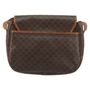 CELINE Macadam Canvas Shoulder Bag PVC Leather Brown Gold Auth fm4980-2