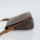 CELINE Macadam Canvas Shoulder Bag PVC Leather Brown Gold Auth fm4980-4