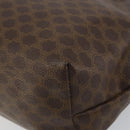 CELINE Macadam Canvas Pouch PVC Leather Brown Gold Auth fm4982-10