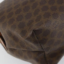 CELINE Macadam Canvas Pouch PVC Leather Brown Gold Auth fm4982-11