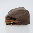 CELINE Macadam Canvas Pouch PVC Leather Brown Gold Auth fm4982-5