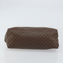 CELINE Macadam Canvas Pouch PVC Leather Brown Gold Auth fm4982-7