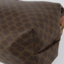 CELINE Macadam Canvas Pouch PVC Leather Brown Gold Auth fm4982-8