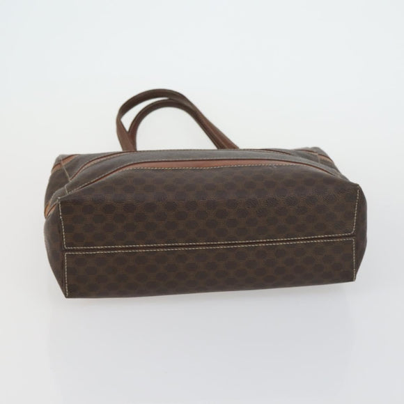 CELINE Macadam Canvas Shoulder Bag PVC Leather 3 Set Red Brown Auth fm4983