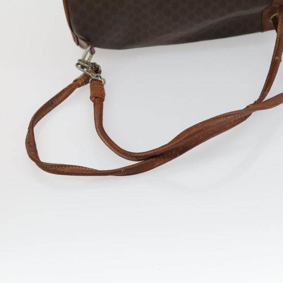 CELINE Macadam Canvas Shoulder Bag PVC Leather 3 Set Red Brown Auth fm4983