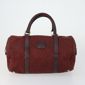 CELINE Macadam Canvas Shoulder Bag PVC Leather 3 Set Red Brown Auth fm4983 - 0