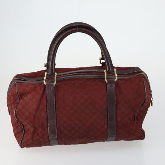 CELINE Macadam Canvas Shoulder Bag PVC Leather 3 Set Red Brown Auth fm4983