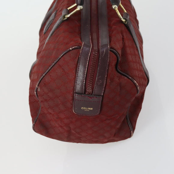 CELINE Macadam Canvas Shoulder Bag PVC Leather 3 Set Red Brown Auth fm4983
