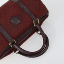 CELINE Macadam Canvas Shoulder Bag PVC Leather 3 Set Red Brown Auth fm4983-5
