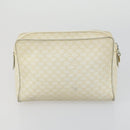 CELINE Macadam Canvas Clutch Bag PVC Leather 4 Set Beige White Auth fm4984-10