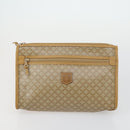 CELINE Macadam Canvas Clutch Bag PVC Leather 4 Set Beige White Auth fm4984-15