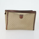 CELINE Macadam Canvas Clutch Bag PVC Leather 4 Set Beige White Auth fm4984-2