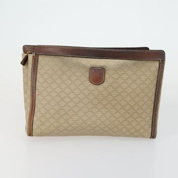 CELINE Macadam Canvas Clutch Bag PVC Leather 4 Set Beige White Auth fm4984 - 0