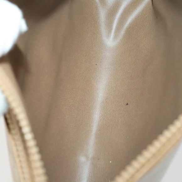 CELINE Macadam Canvas Clutch Bag PVC Leather 4 Set Beige White Auth fm4984