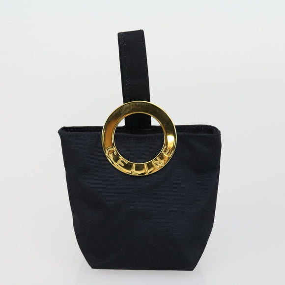 CELINE Macadam Canvas Clutch Bag PVC Leather 4 Set Beige White Auth fm4984