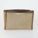 CELINE Macadam Canvas Clutch Bag PVC Leather 4 Set Beige White Auth fm4984-3