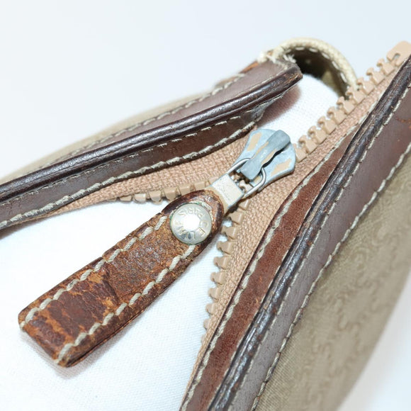 CELINE Macadam Canvas Clutch Bag PVC Leather 4 Set Beige White Auth fm4984