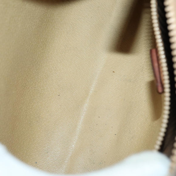 CELINE Macadam Canvas Clutch Bag PVC Leather 4 Set Beige White Auth fm4984