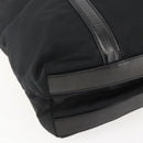 PRADA Tote Bag Nylon Leather Black Silver Auth fm4986-11