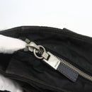 PRADA Tote Bag Nylon Leather Black Silver Auth fm4986-15
