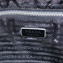 PRADA Tote Bag Nylon Leather Black Silver Auth fm4986-16