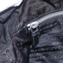 PRADA Tote Bag Nylon Leather Black Silver Auth fm4986-17