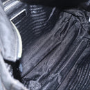 PRADA Tote Bag Nylon Leather Black Silver Auth fm4986-18