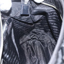 PRADA Tote Bag Nylon Leather Black Silver Auth fm4986-19