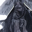 PRADA Tote Bag Nylon Leather Black Silver Auth fm4986-20