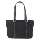 PRADA Tote Bag Nylon Leather Black Silver Auth fm4986-3