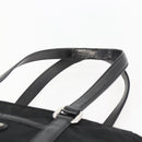 PRADA Tote Bag Nylon Leather Black Silver Auth fm4986-8
