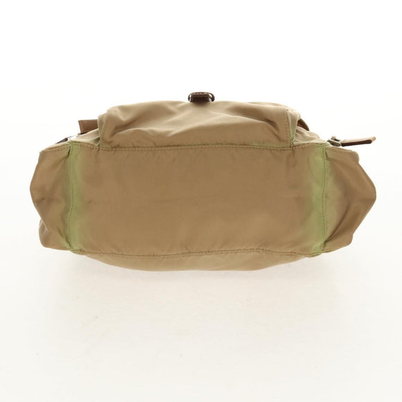 PRADA Shoulder Bag Nylon Khaki Silver Auth fm4987