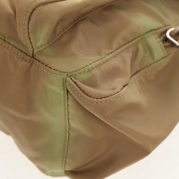 PRADA Shoulder Bag Nylon Khaki Silver Auth fm4987