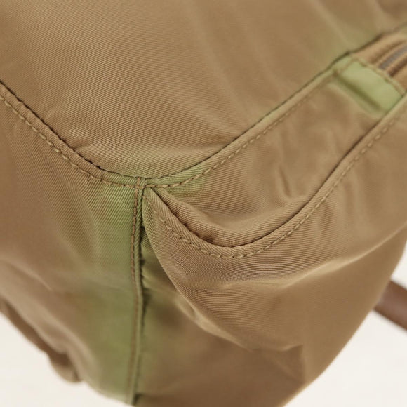 PRADA Shoulder Bag Nylon Khaki Silver Auth fm4987