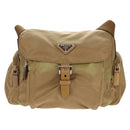 PRADA Shoulder Bag Nylon Khaki Silver Auth fm4987-13
