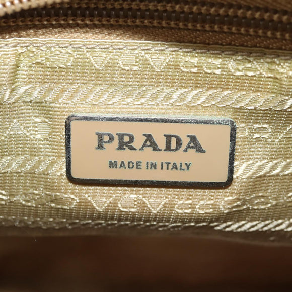 PRADA Shoulder Bag Nylon Khaki Silver Auth fm4987