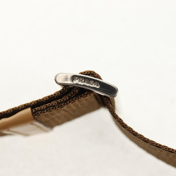 PRADA Shoulder Bag Nylon Khaki Silver Auth fm4987
