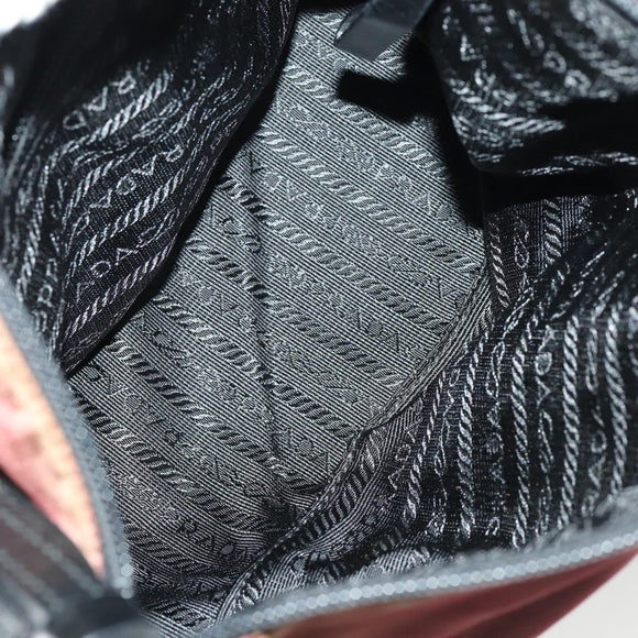 PRADA Hand Bag Nylon Canvas 6 Set Black Beige Red Auth fm4988