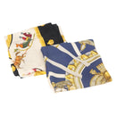 HERMES Carre 90 Scarf Silk 2 Set Blue Black Auth fm4989-1