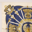 HERMES Carre 90 Scarf Silk 2 Set Blue Black Auth fm4989-3