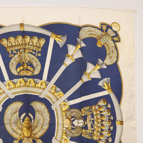 HERMES Carre 90 Scarf Silk 2 Set Blue Black Auth fm4989