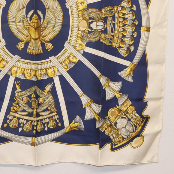 HERMES Carre 90 Scarf Silk 2 Set Blue Black Auth fm4989