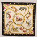HERMES Carre 90 Scarf Silk 2 Set Blue Black Auth fm4989-8