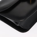 HERMES Dolly Shoulder Bag Leather Black Gold Auth fm4990-10