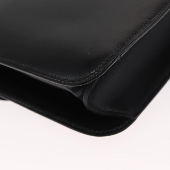 HERMES Dolly Schultertasche Leder Schwarz Gold Auth fm4990